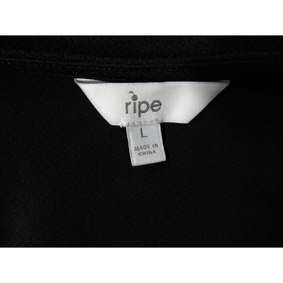 Ripe Maternity Top Shirt Large Black V Neck Peplum Dressy Career Office - Picture 4 of 12